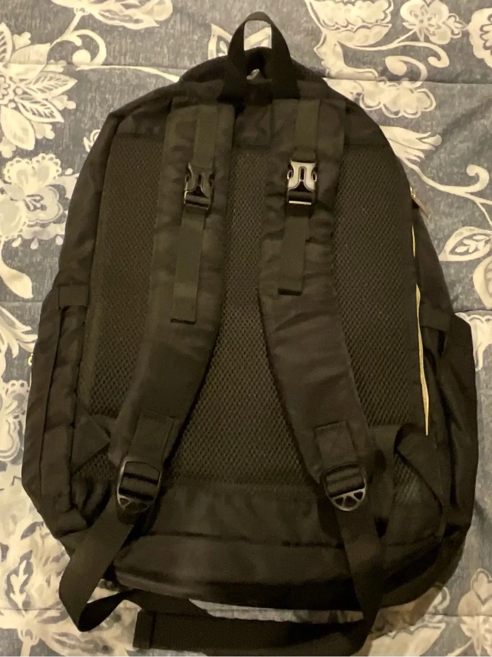 Bamomby Diaper Backpack, Black with Gold Accents